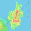 Topografische kaart Motutapu Island, hoogte, reliëf