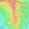 Topografische kaart Ujué, hoogte, reliëf