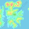 Topografische kaart Kagalaska Island, hoogte, reliëf
