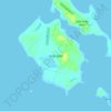 Topografische kaart Darby Island, hoogte, reliëf