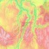 Topografische kaart Hells Canyon National Recreation Area, hoogte, reliëf
