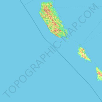Topografische kaart Mentawai Islands Regency, hoogte, reliëf