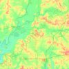 Topografische kaart Gibson County, hoogte, reliëf