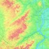 Topografische kaart Monts du Lyonnais, hoogte, reliëf