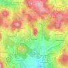 Topografische kaart Třebušín, hoogte, reliëf