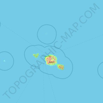 Topografische kaart Îles du Vent, hoogte, reliëf