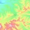 Topografische kaart Muldrow Glacier, hoogte, reliëf