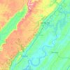 Topografische kaart Rhea County, hoogte, reliëf