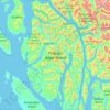 Topografische kaart Princess Royal Island, hoogte, reliëf