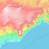 Topografische kaart Sveitarfélagið Hornafjörður, hoogte, reliëf