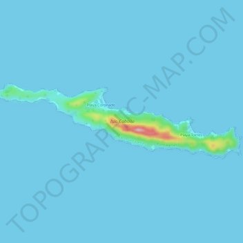 Topografische kaart Isla Caballo, hoogte, reliëf