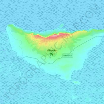 Topografische kaart Khadir Bet, hoogte, reliëf