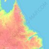 Topografische kaart Labrador, hoogte, reliëf