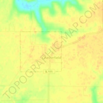Topografische kaart Chesterfield, hoogte, reliëf