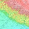 Topografische kaart Uttarakhand, hoogte, reliëf