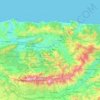 Topografische kaart Tizi Uzu, hoogte, reliëf