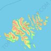 Topografische kaart Eysturoy, hoogte, reliëf
