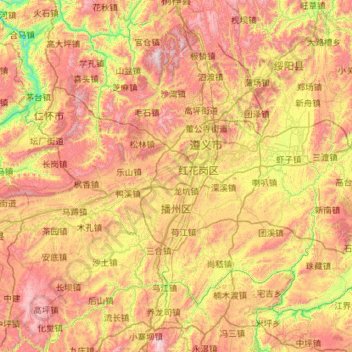 Topografische kaart Bozhou, hoogte, reliëf