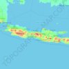 Topografische kaart Java, hoogte, reliëf