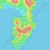Topografische kaart Izu Peninsula, hoogte, reliëf