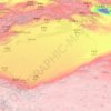 Topografische kaart Wüste Taklamakan, hoogte, reliëf
