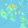 Topografische kaart San Juan Islands National Wildlife Refuge, hoogte, reliëf