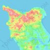 Topografische kaart Cherbourg, hoogte, reliëf