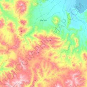 Topografische kaart Mañazo, hoogte, reliëf