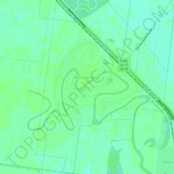 Topografische kaart Rancho Viejo, hoogte, reliëf