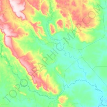 Topografische kaart Rio Branco, hoogte, reliëf