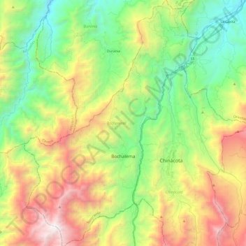 Topografische kaart Bochalema, hoogte, reliëf