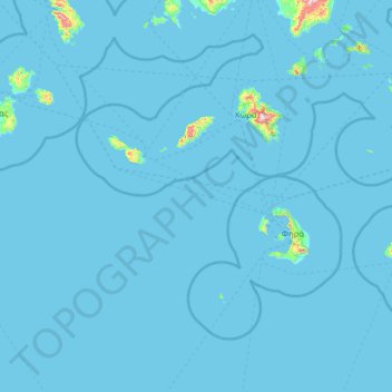 Topografische kaart Περιφερειακή Ενότητα Θήρας, hoogte, reliëf