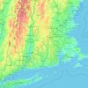 Topografische kaart Massachusetts, hoogte, reliëf