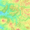 Topografische kaart Curarrehue, hoogte, reliëf