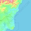 Topografische kaart Carboneras, hoogte, reliëf