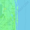 Topografische kaart West Palm Beach, hoogte, reliëf