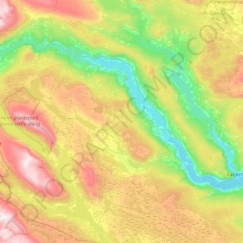 Topografische kaart Vestre Slidre, hoogte, reliëf