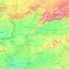 Topografische kaart Cáceres, hoogte, reliëf