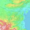 Topografische kaart Aude, hoogte, reliëf