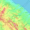 Topografische kaart Pesaro und Urbino, hoogte, reliëf