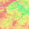 Topografische kaart Midden-Bohemen, hoogte, reliëf