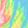 Topografische kaart Mjóifjörður, hoogte, reliëf