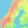 Topografische kaart North Sweden, hoogte, reliëf