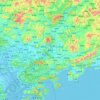 Topografische kaart Huizhou, hoogte, reliëf