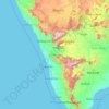 Topografische kaart Kerala, hoogte, reliëf