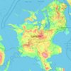 Topografische kaart Seeland, hoogte, reliëf