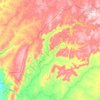 Topografische kaart Claro dos Poções, hoogte, reliëf