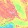 Topografische kaart Kerman, hoogte, reliëf