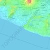 Topografische kaart Speciale Regio Yogyakarta, hoogte, reliëf