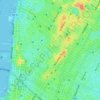 Topografische kaart Greenwich Village, hoogte, reliëf